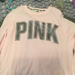 PINK silver and pink sparkly sweater. Never worn